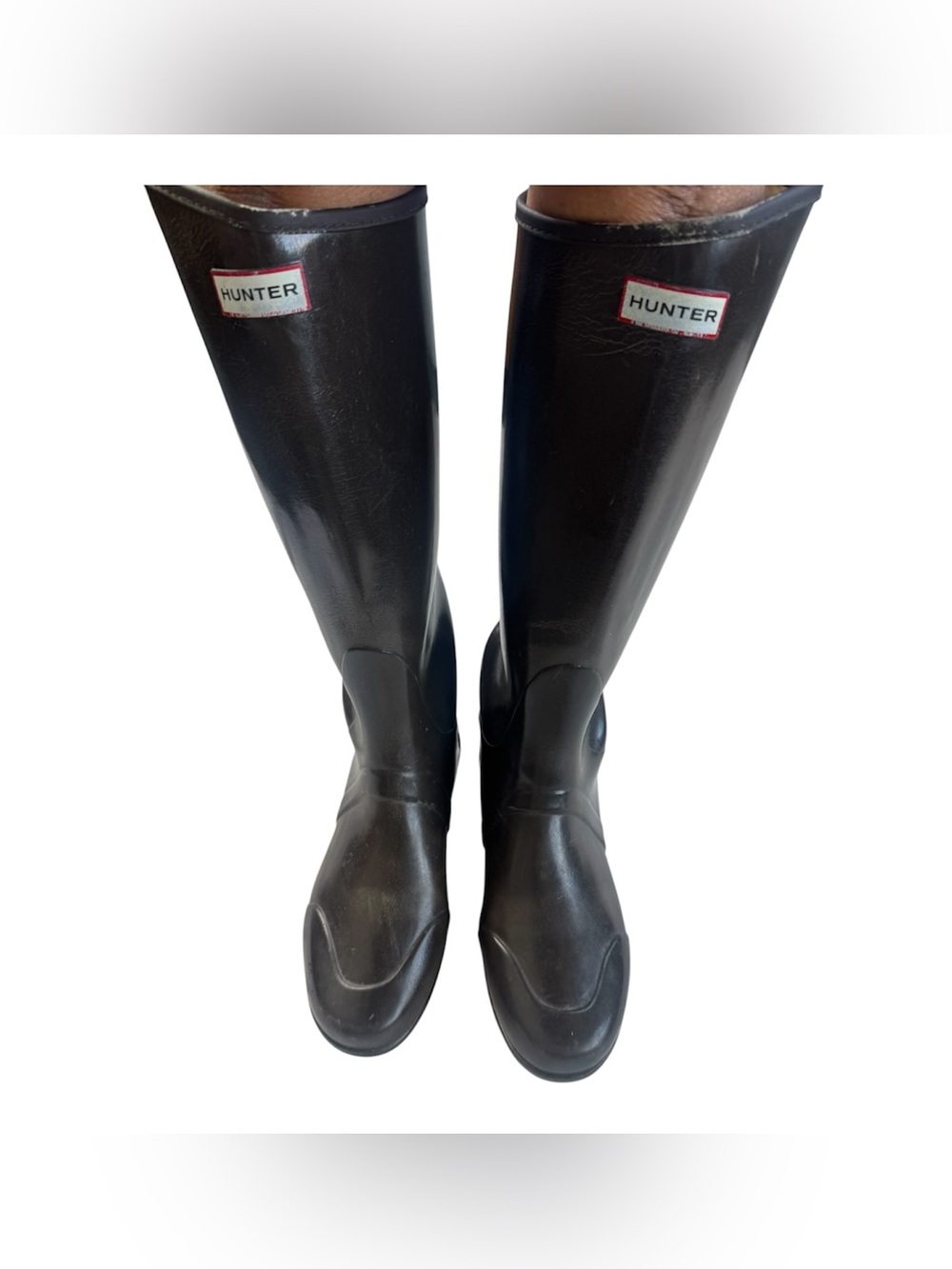 Hunter Regent W23712 Tall Brown Rain Boots Women’s 10 Rare Equestrian